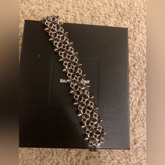 Saint Laurent Linked toggle bracelet with metal crystal - Picture 7 of 7